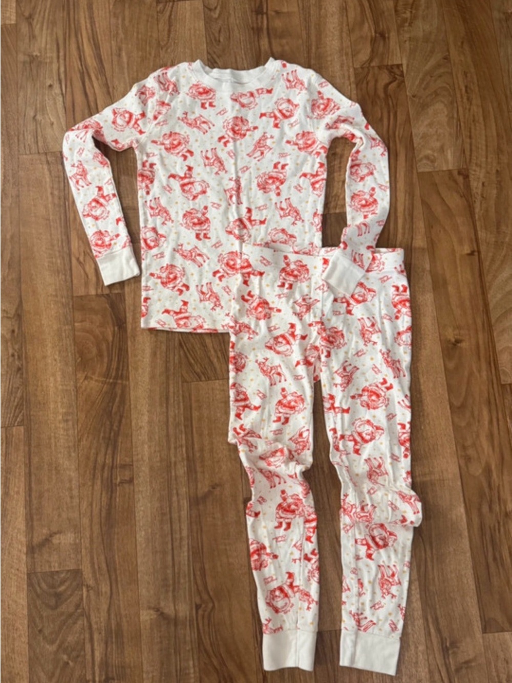 Old Navy Unisex XL Kids 12 Christmas Santa Reindeer Pajama Set